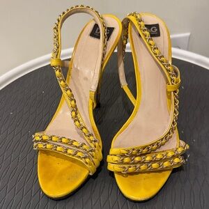 Dolce & Gabbana Yellow Chain Strap Heels